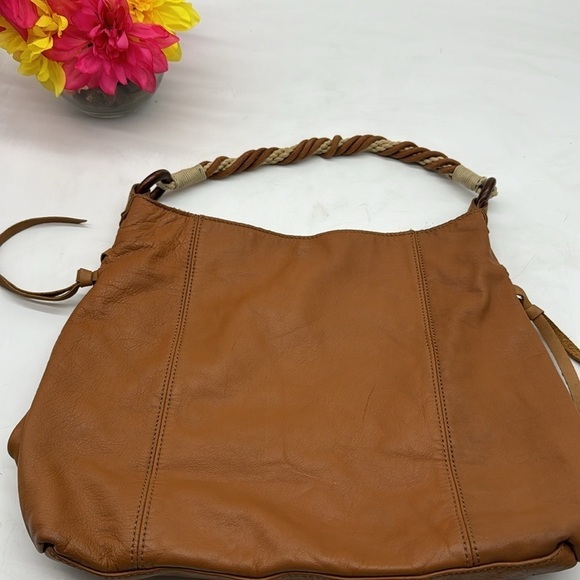 Banana Republic Carmel Color Boho Chic Tote Bag Braided Handle BRN5250C - Picture 4 of 13